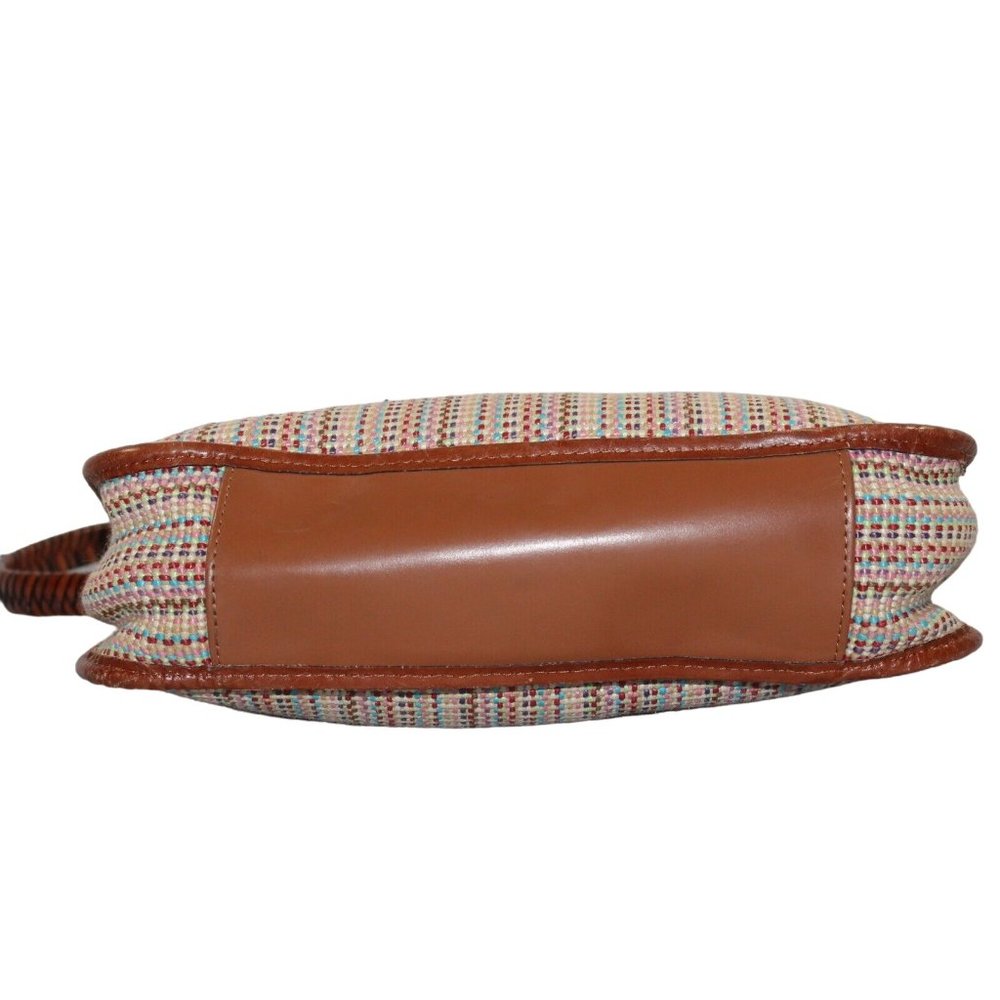 Fossil Fabric Woven Striped Multi Color Hobo Shou… - image 6